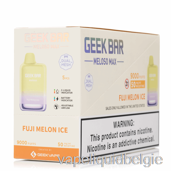 Vape België [5-pack] Geek Bar Meloso Max 9000 Wegwerp